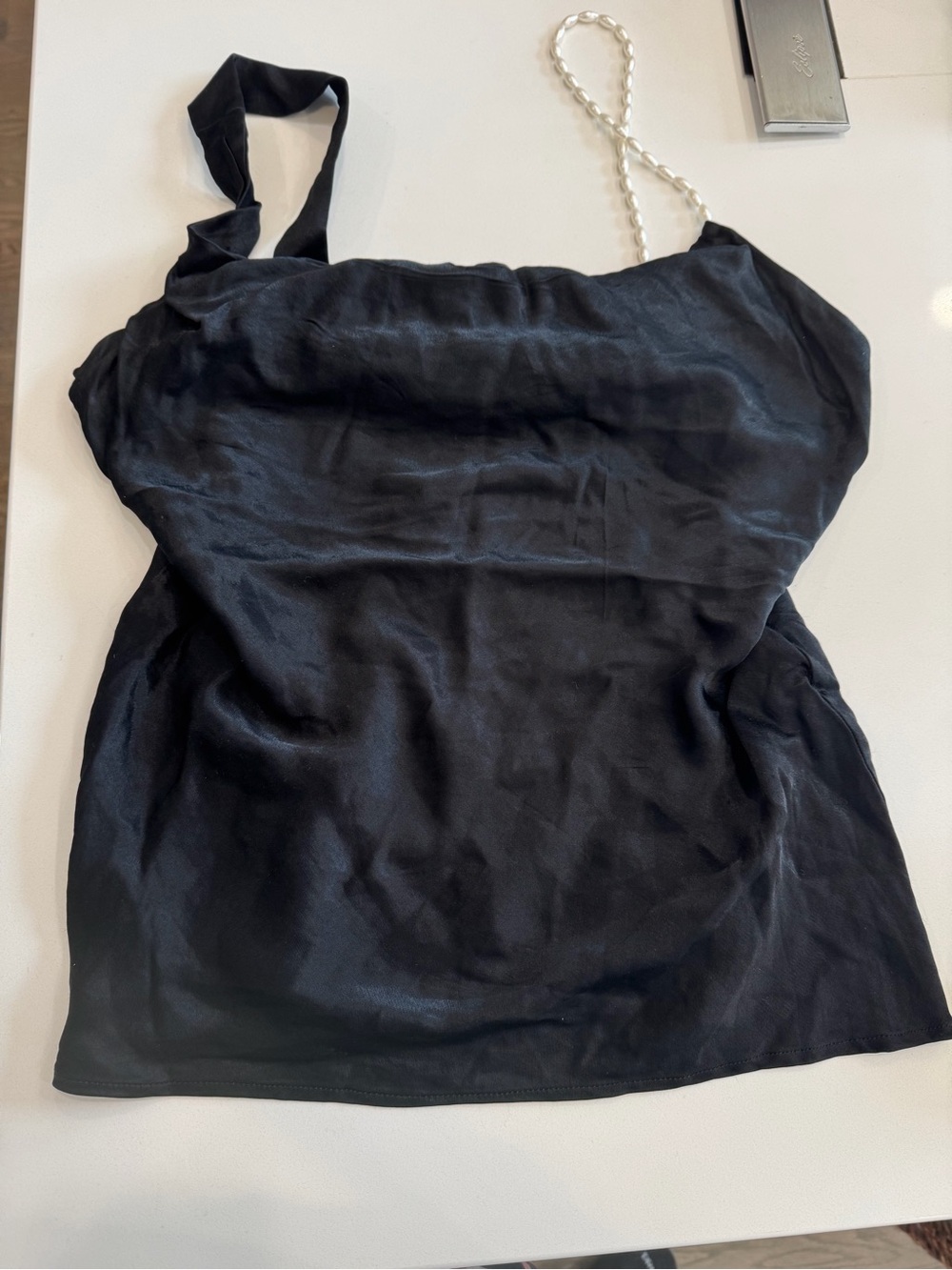 Zara Black Satin Cami with Mixed Straps Women’s Medium ~ NEW WITHOUT TAG